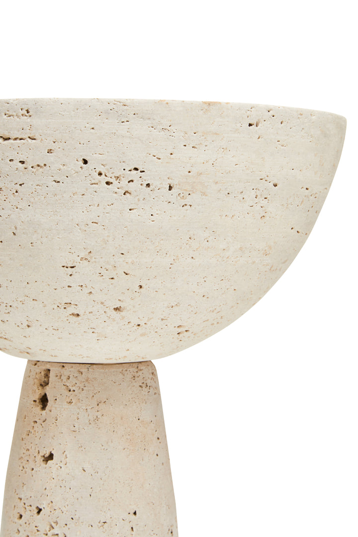 Avola Travertine Pedestal Bowl