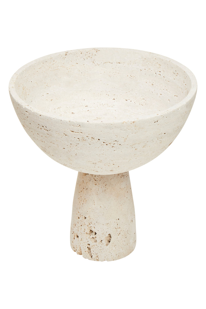 Avola Travertine Pedestal Bowl