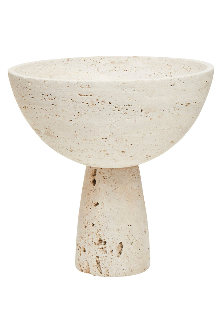 Avola Travertine Pedestal Bowl