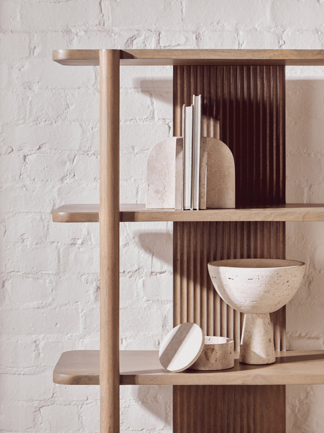 Avola Travertine Pedestal Bowl