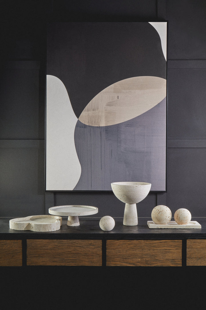 Avola Travertine Pedestal Bowl