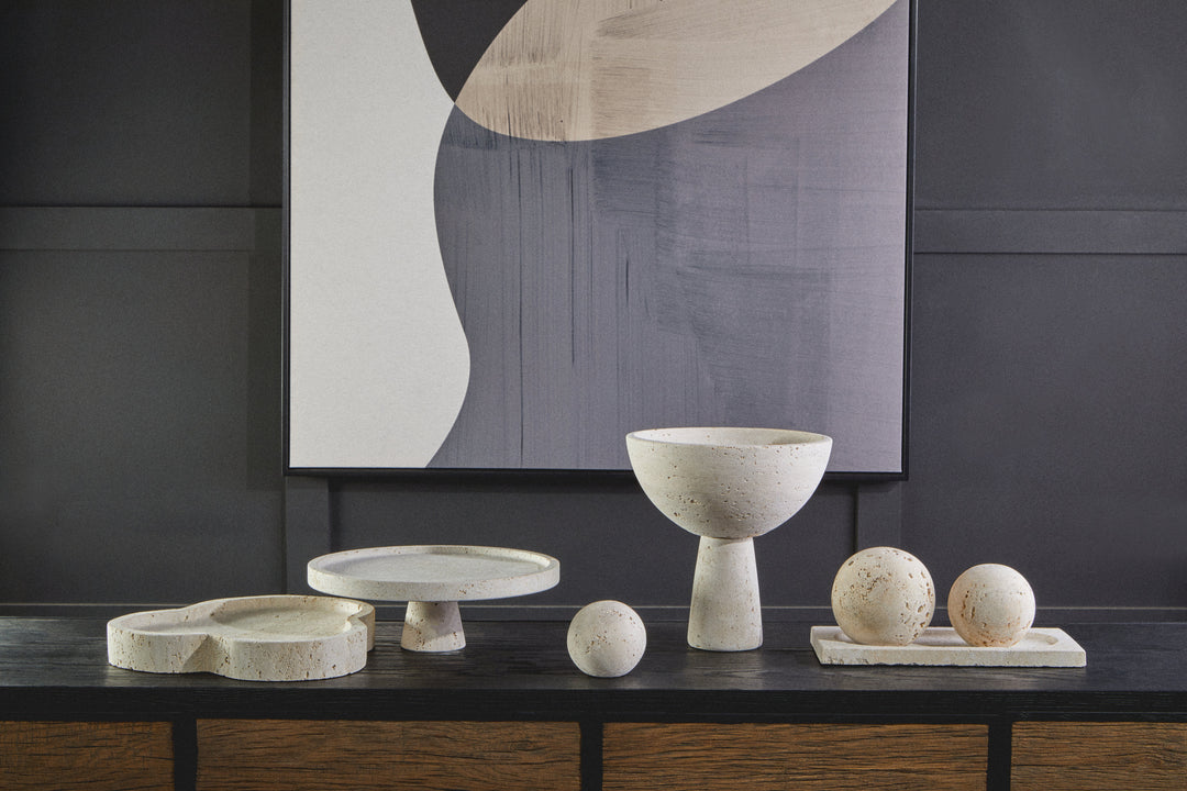 Avola Travertine Pedestal Bowl