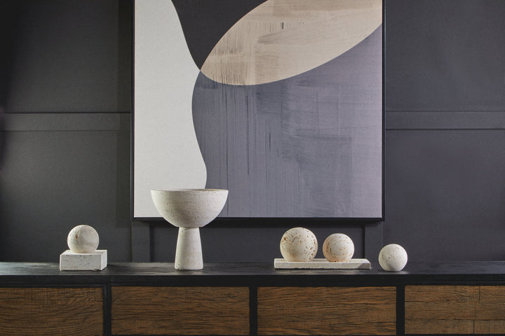 Avola Travertine Pedestal Bowl