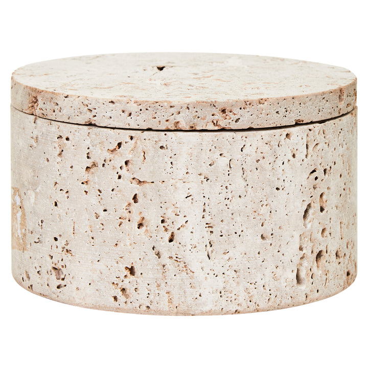 Avola Travertine Round Trinket Box