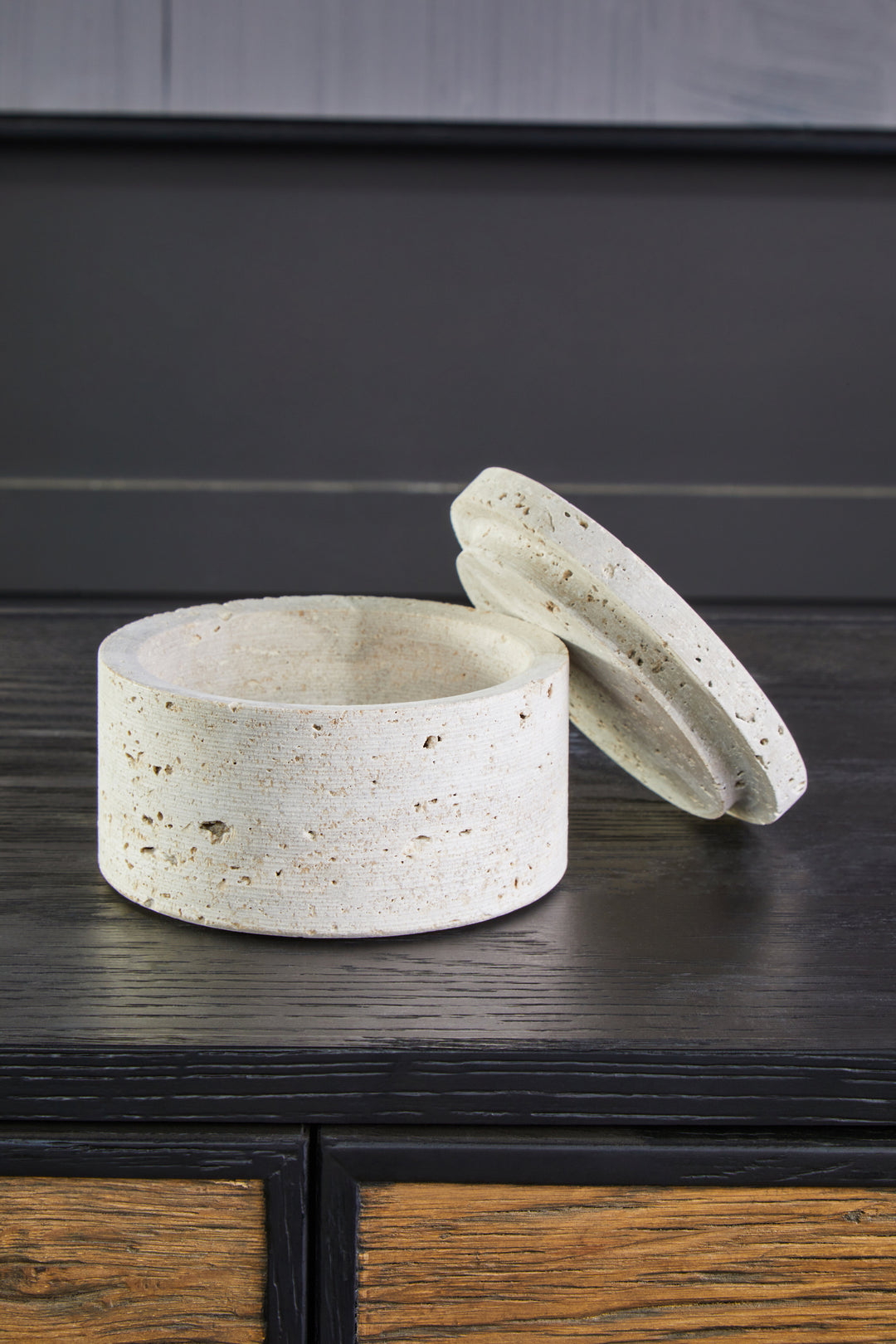 Avola Travertine Round Trinket Box