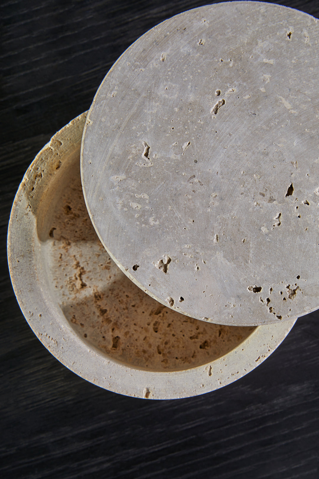 Avola Travertine Round Trinket Box