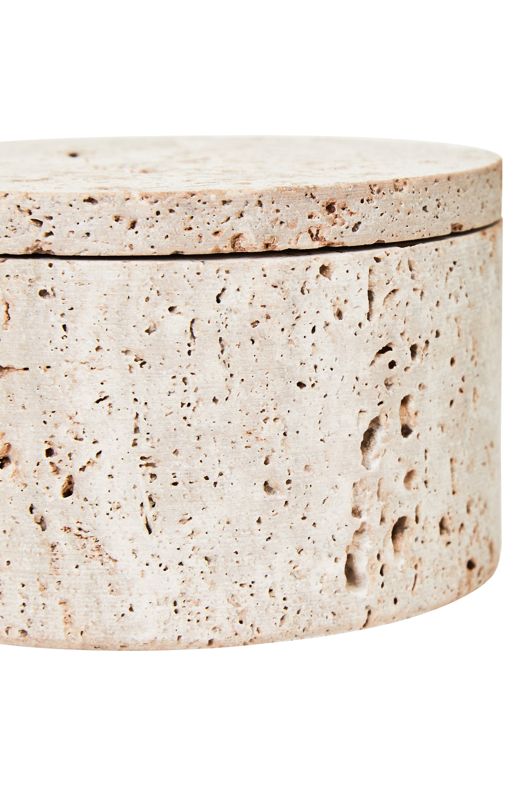 Avola Travertine Round Trinket Box