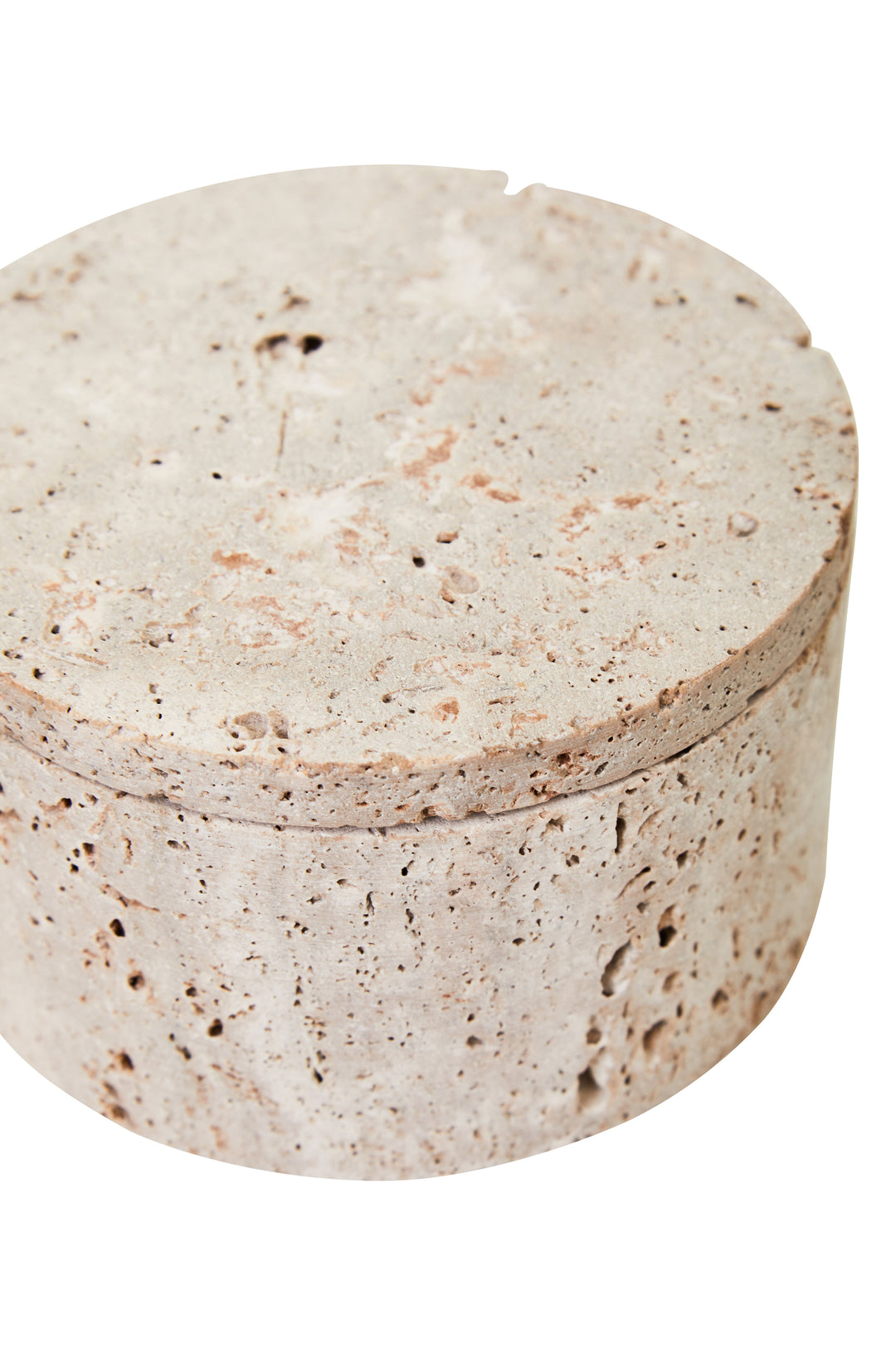 Avola Travertine Round Trinket Box