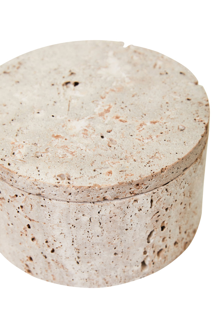 Avola Travertine Round Trinket Box