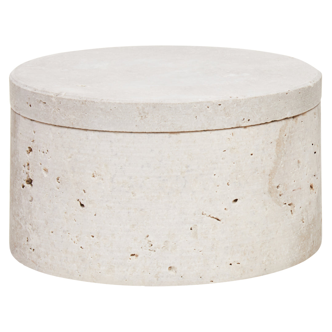 Avola Travertine Round Trinket Box