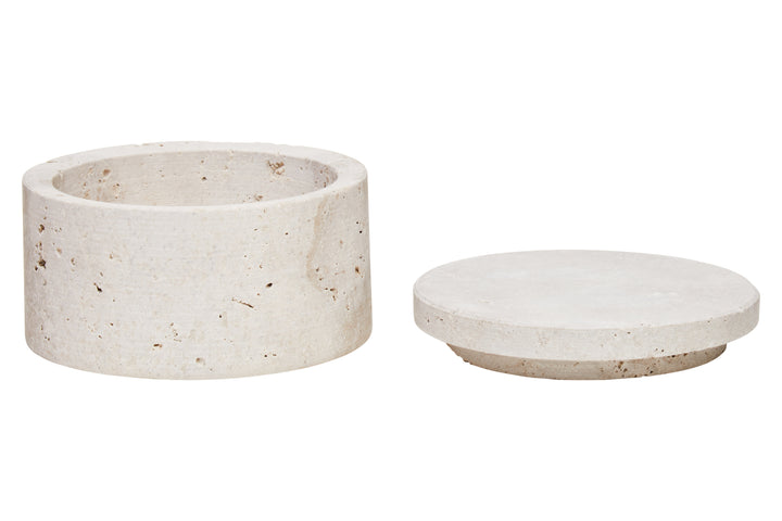 Avola Travertine Round Trinket Box