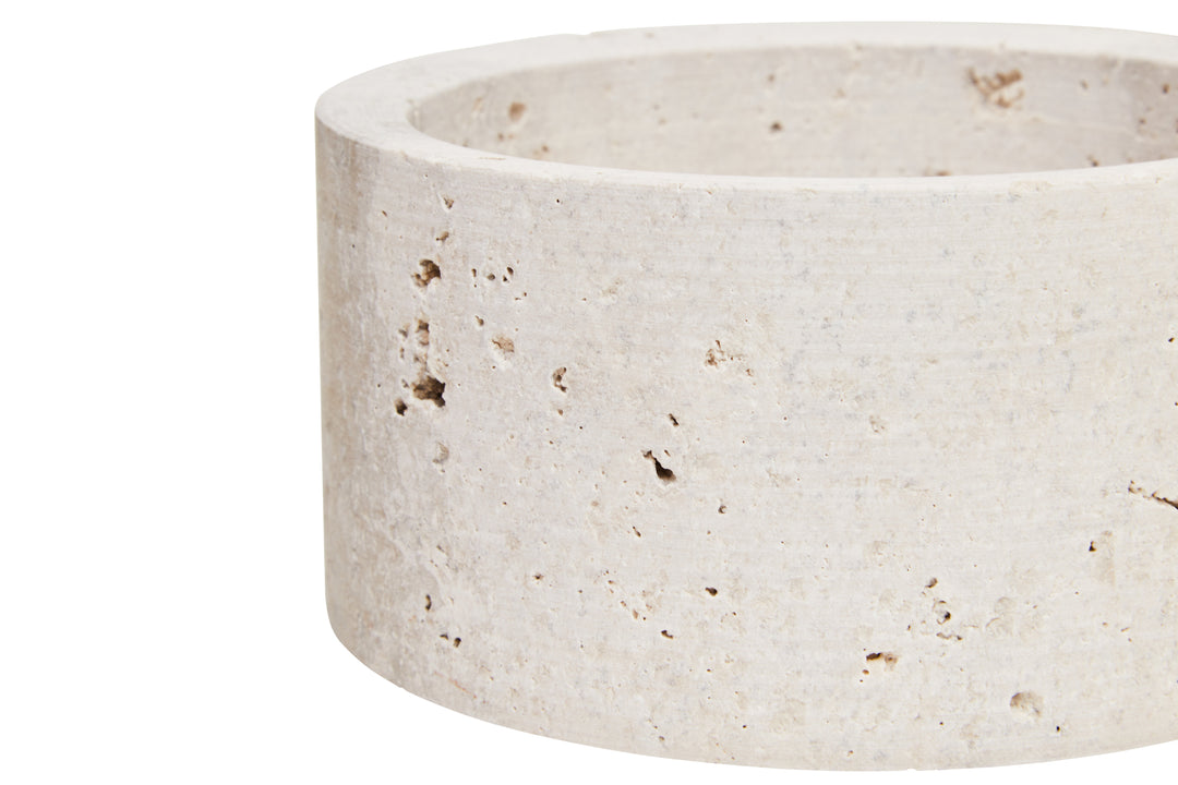 Avola Travertine Round Trinket Box
