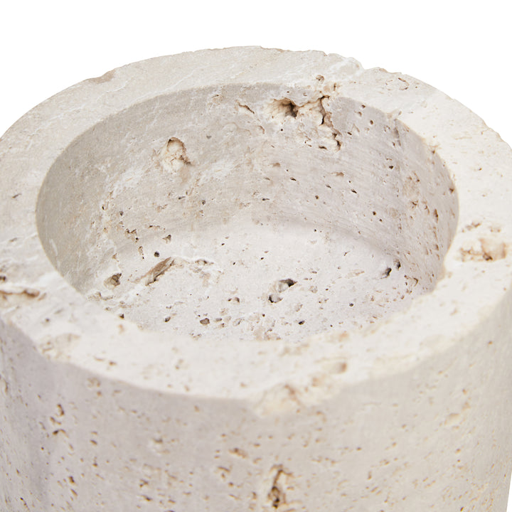Avola Travertine Small Candle Holder
