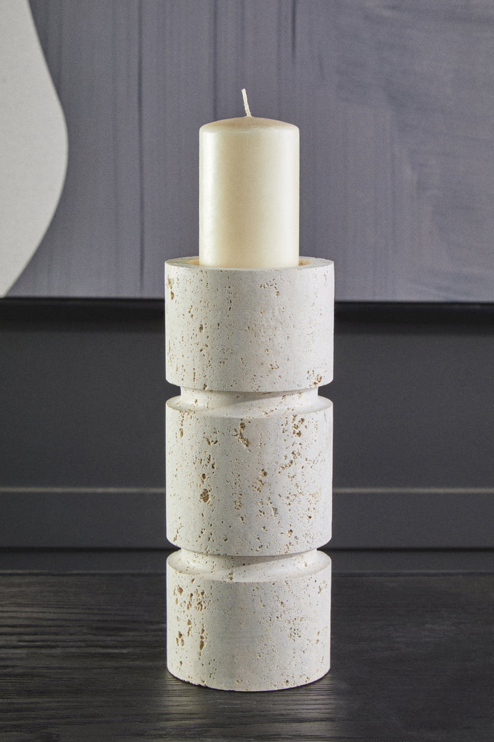 Avola Travertine Small Candle Holder