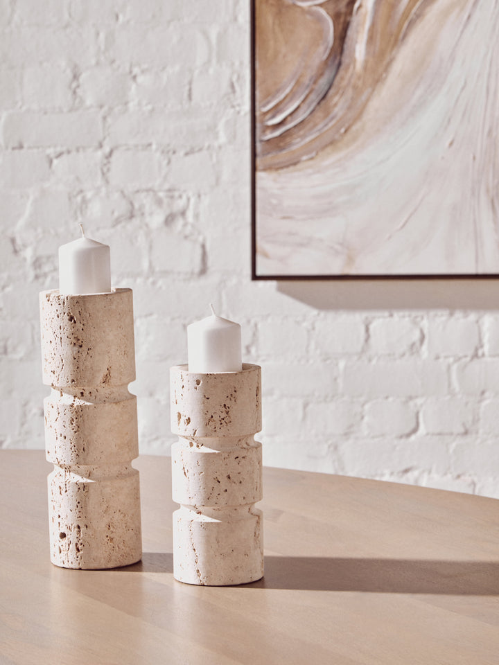 Avola Travertine Small Candle Holder