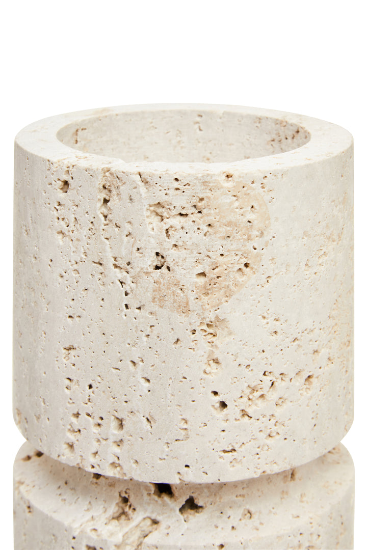 Avola Travertine Large Candle Holder