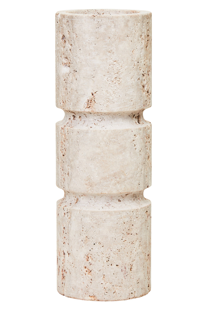 Avola Travertine Large Candle Holder