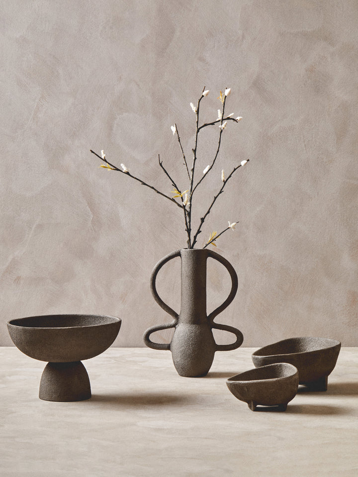 Urbino Small Textured Grey Pedestal Bowl