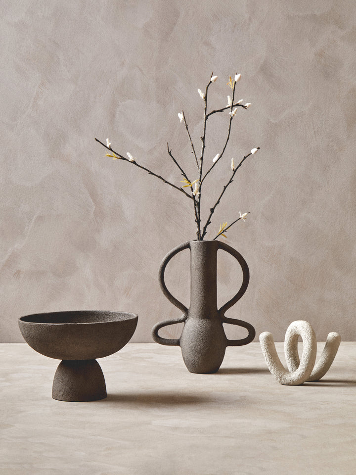 Urbino Small Textured Grey Pedestal Bowl
