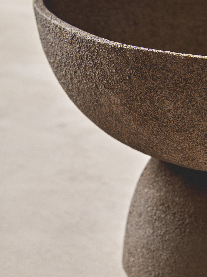 Urbino Small Textured Grey Pedestal Bowl