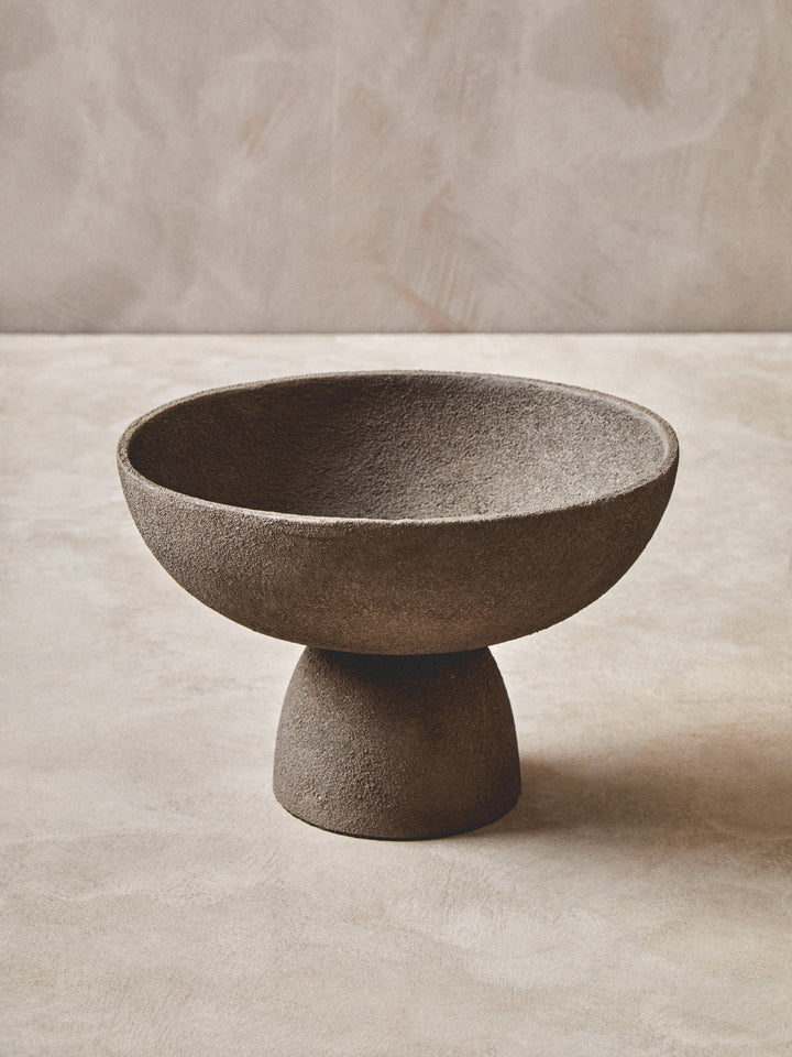 Urbino Small Textured Grey Pedestal Bowl