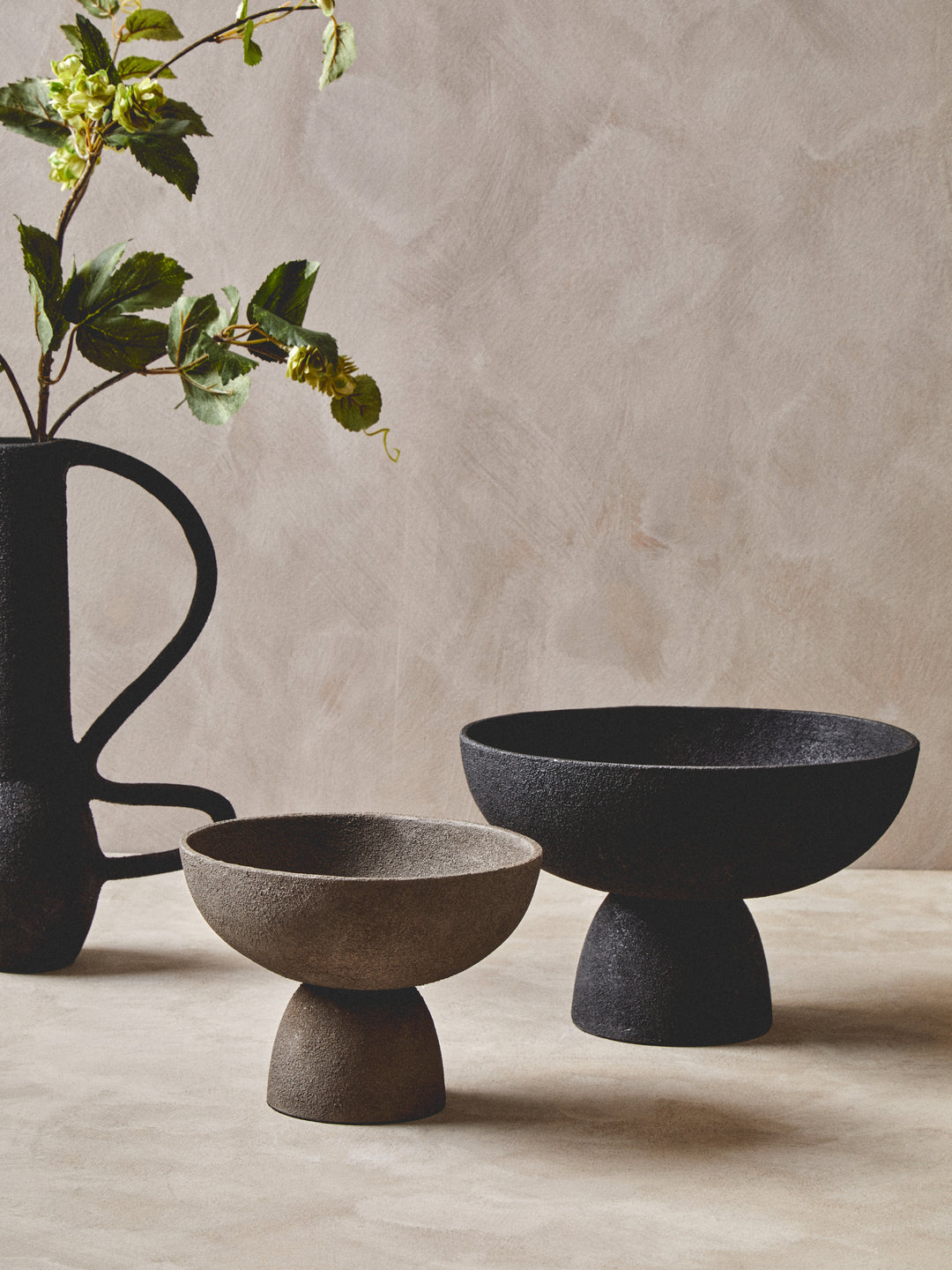 Urbino Small Textured Grey Pedestal Bowl