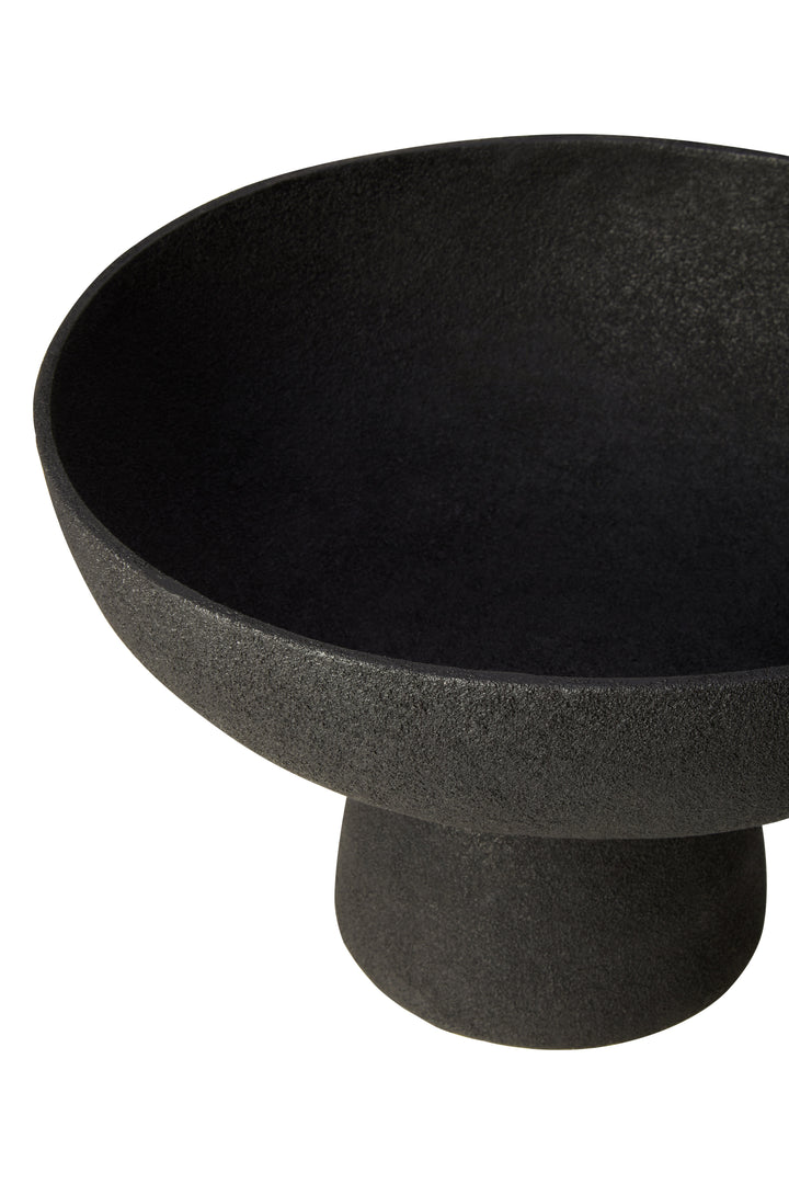 Urbino Large Textured Black Pedestal Bowl