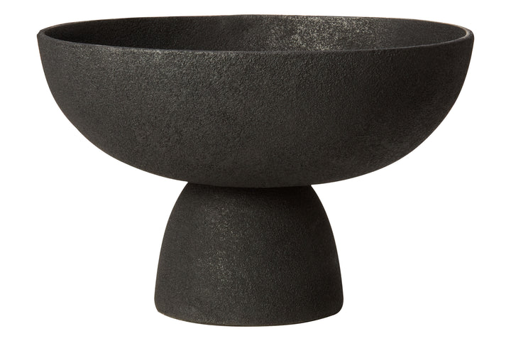 Urbino Large Textured Black Pedestal Bowl