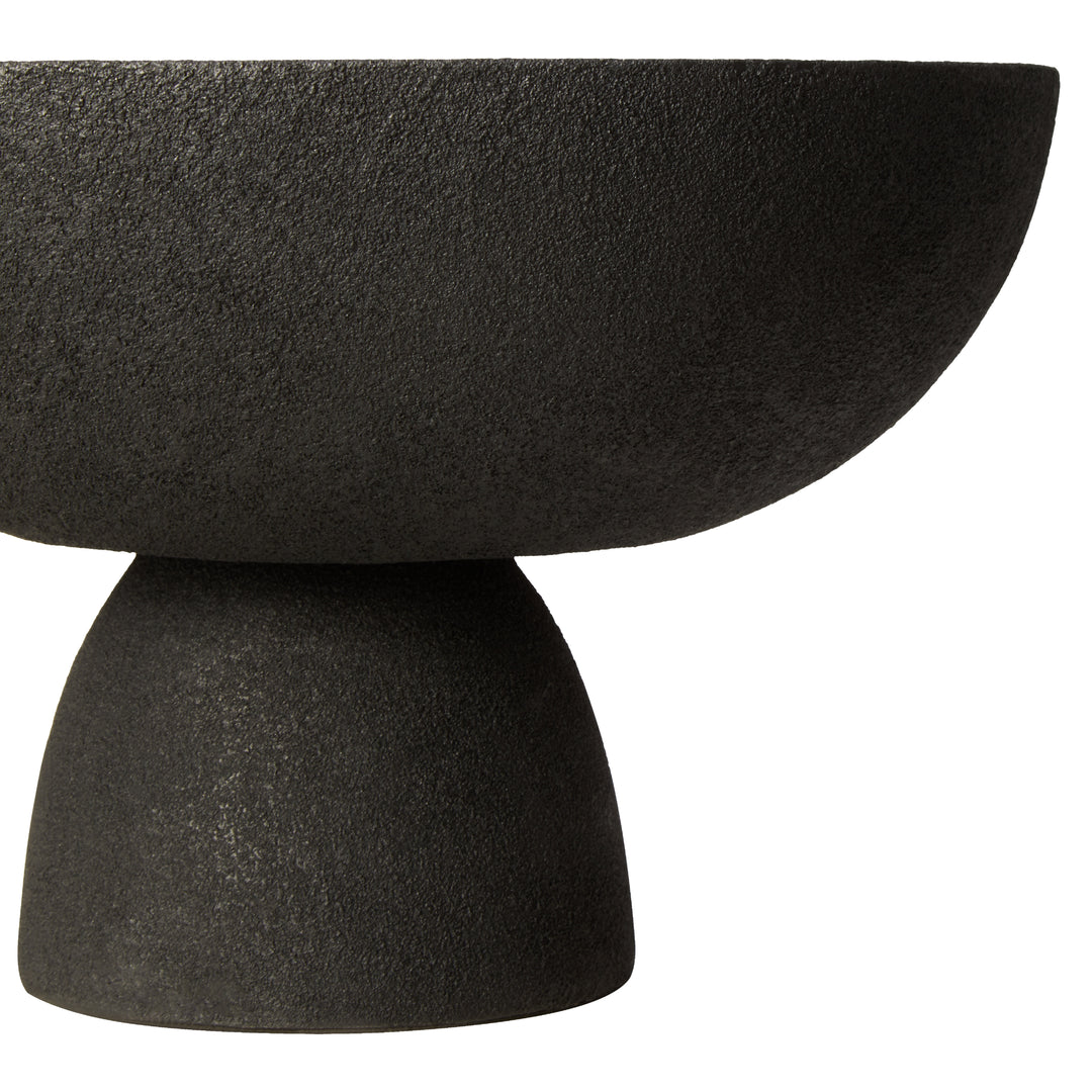 Urbino Large Textured Black Pedestal Bowl