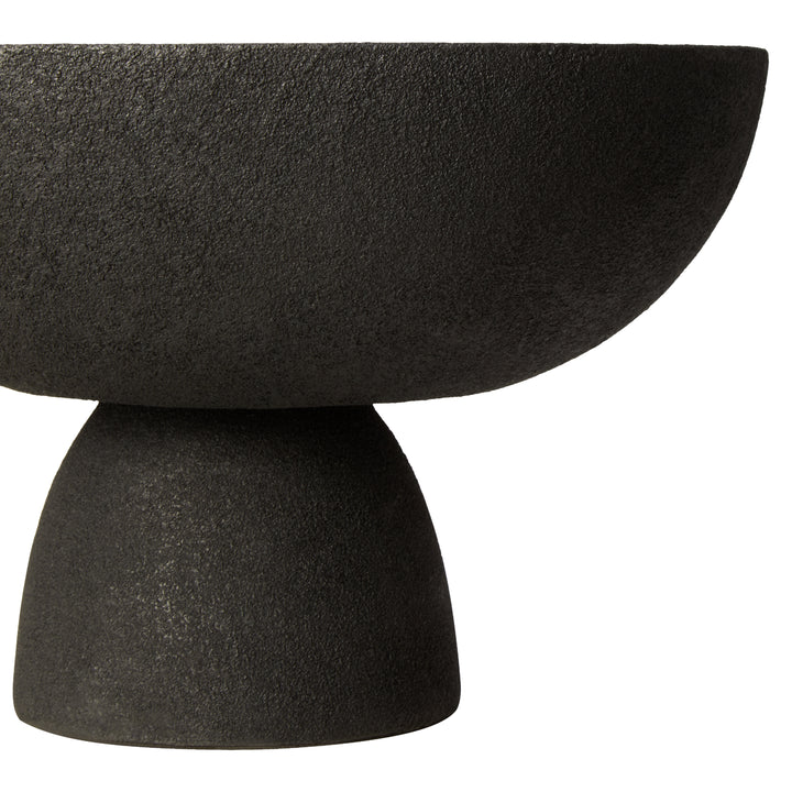 Urbino Large Textured Black Pedestal Bowl