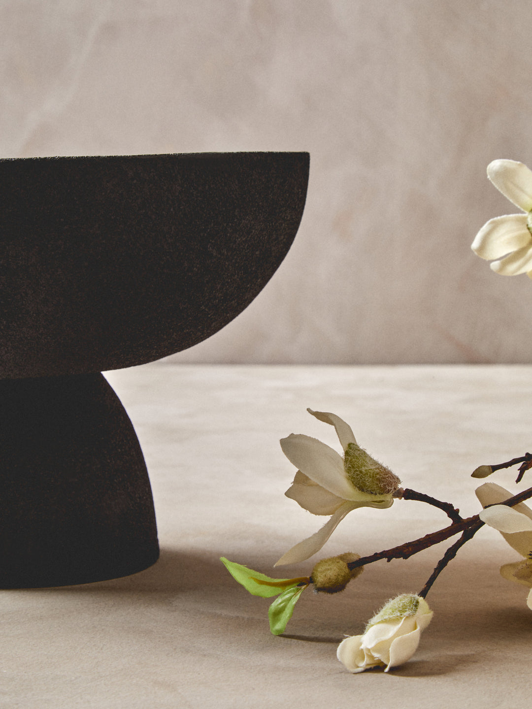 Urbino Large Textured Black Pedestal Bowl