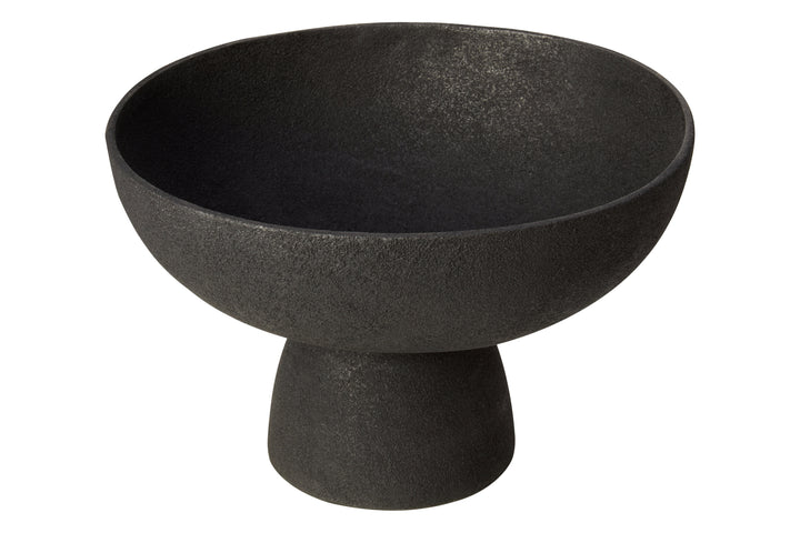 Urbino Large Textured Black Pedestal Bowl