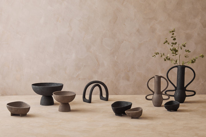 Urbino Textured Black Sculpture