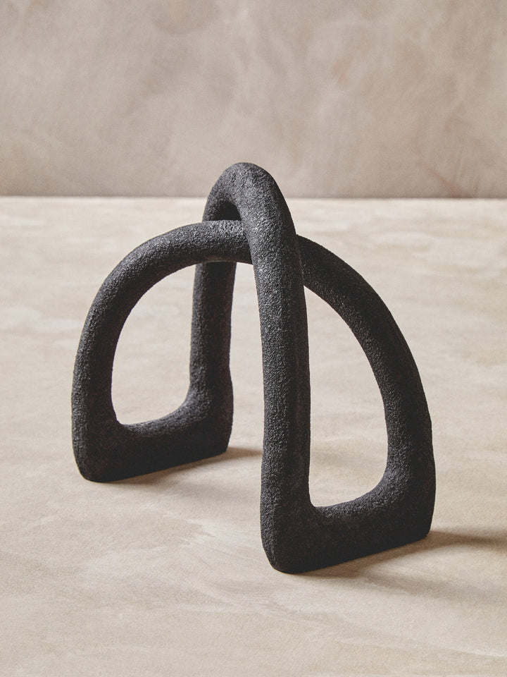 Urbino Textured Black Sculpture