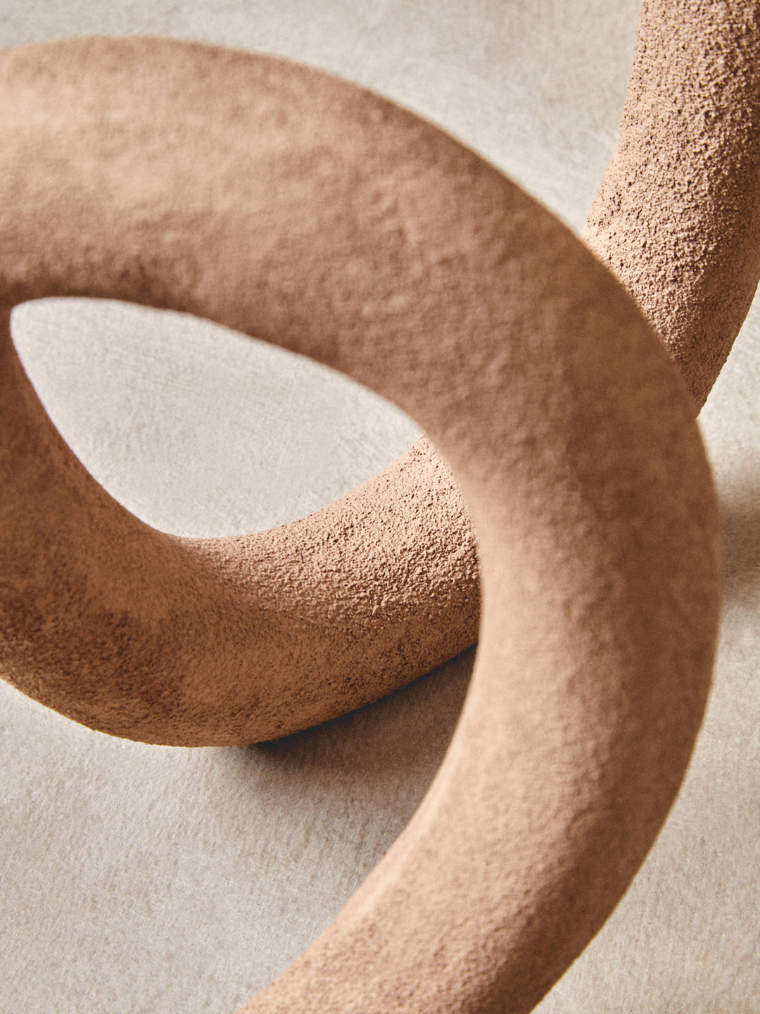 Urbino Large Textured Beige Loop Sculpture