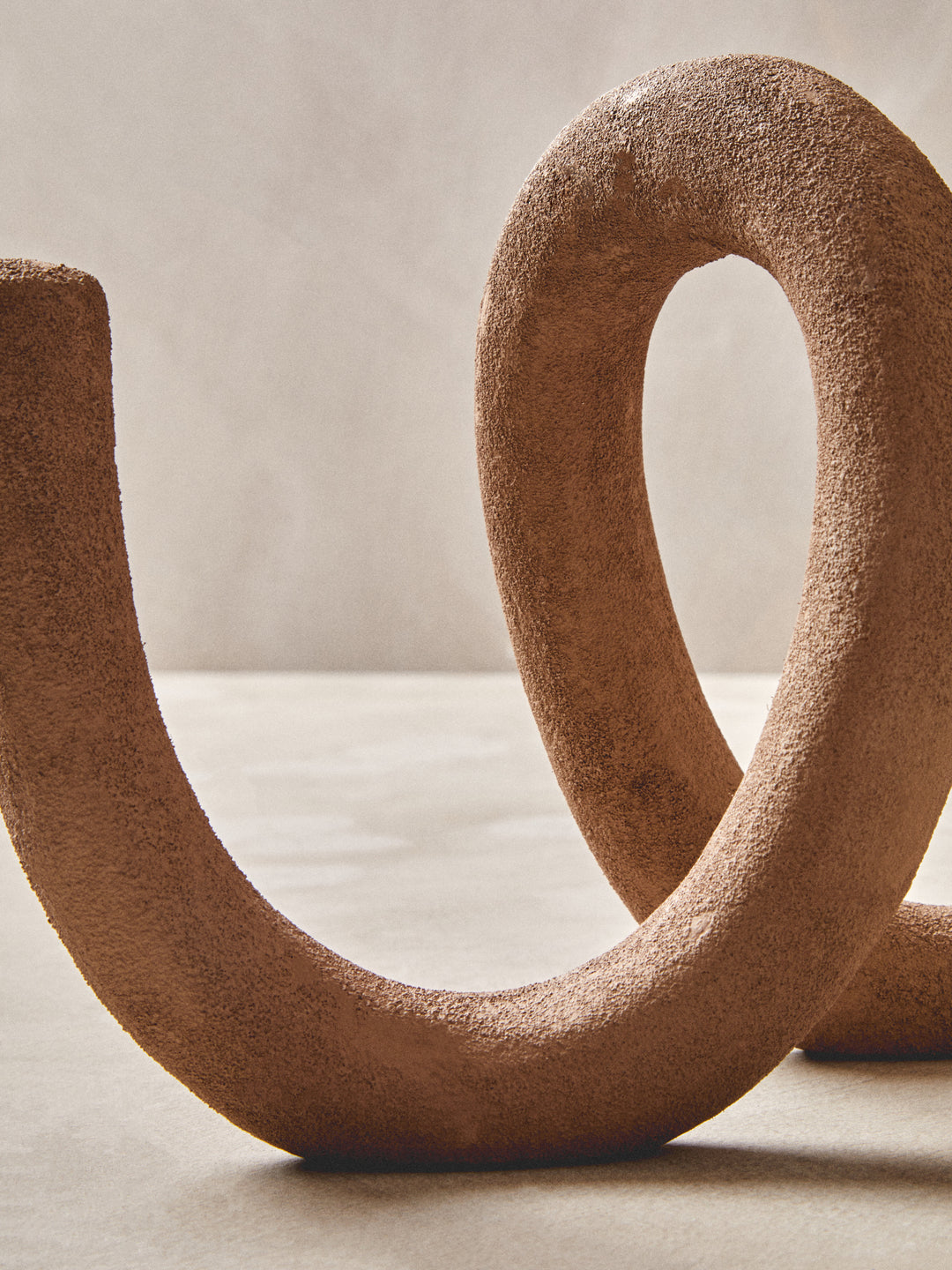 Urbino Large Textured Beige Loop Sculpture