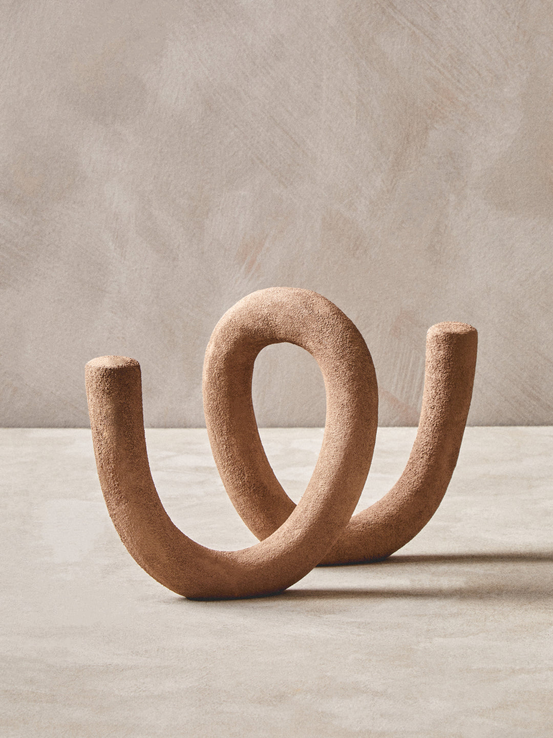 Urbino Large Textured Beige Loop Sculpture