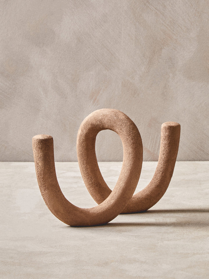 Urbino Large Textured Beige Loop Sculpture