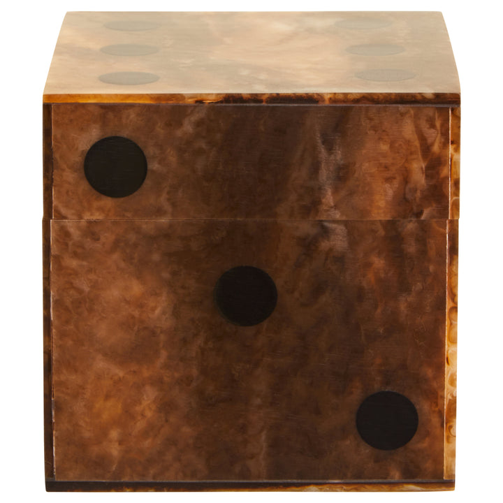 Atri Brown Finish Dice Box With Five Dice