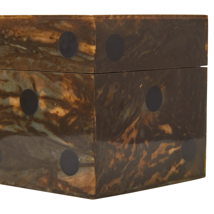 Atri Brown Finish Dice Box With Five Dice