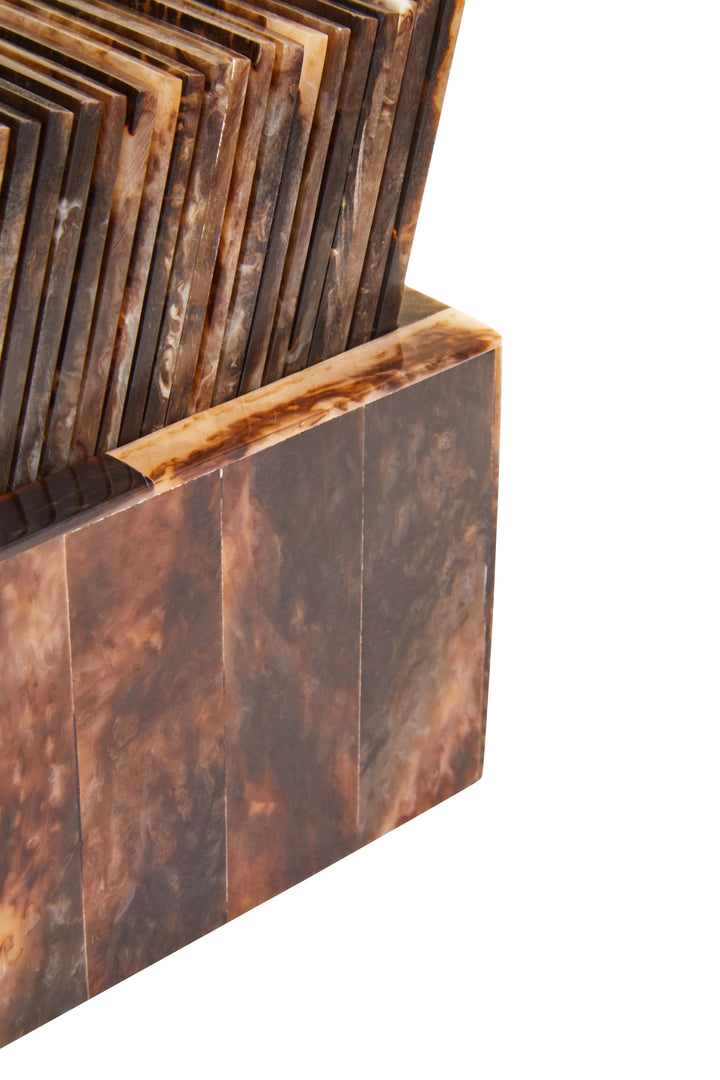 Atri Brown and Black Finish Domino Set