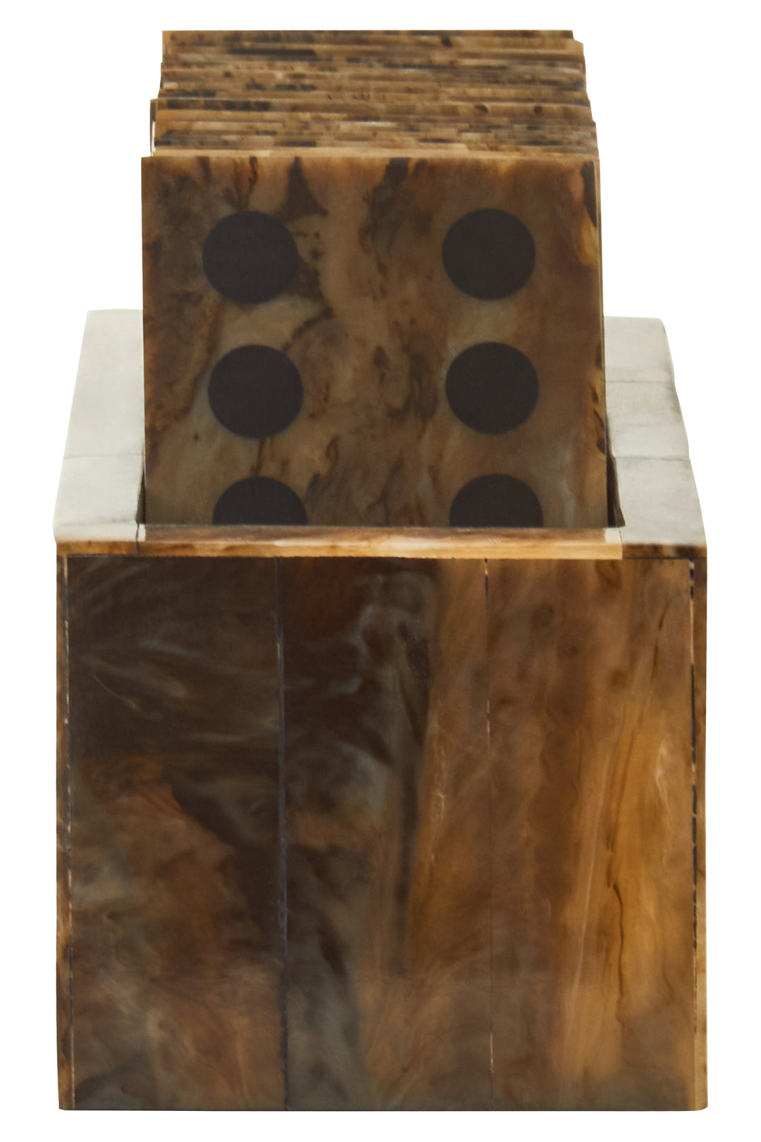 Atri Brown and Black Finish Domino Set