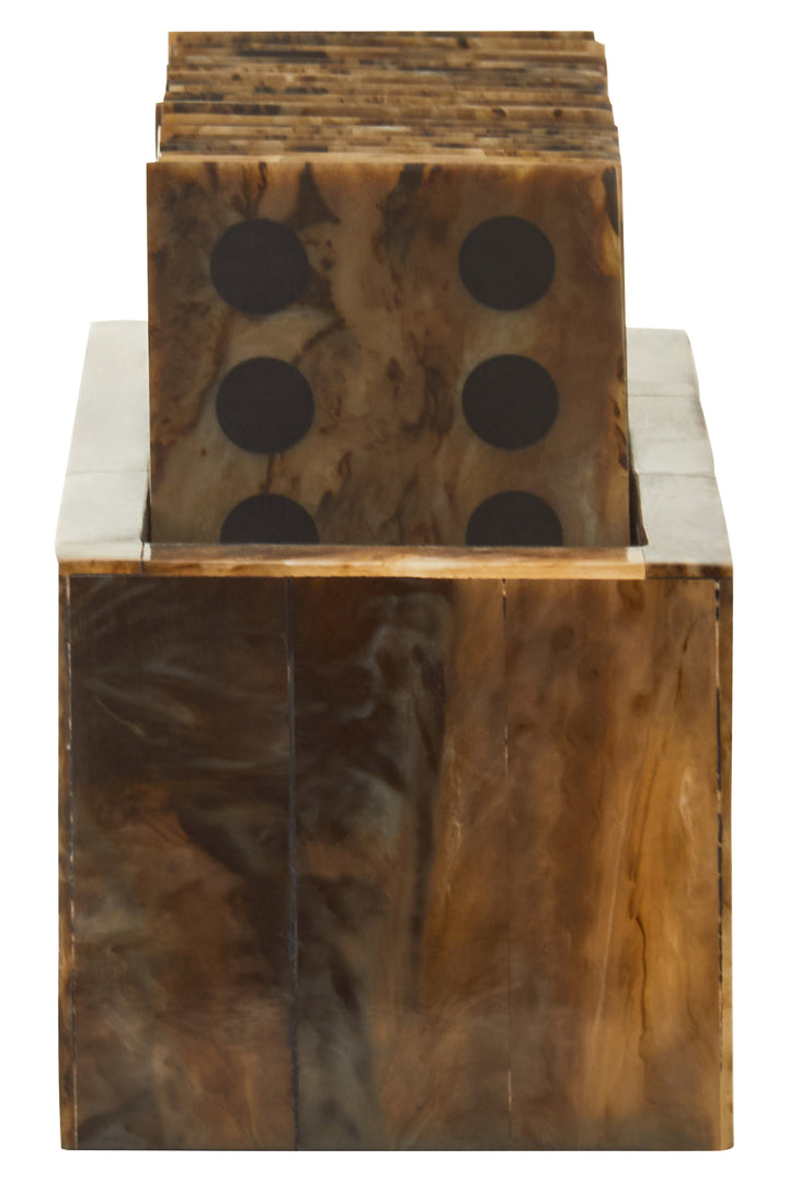Atri Brown and Black Finish Domino Set