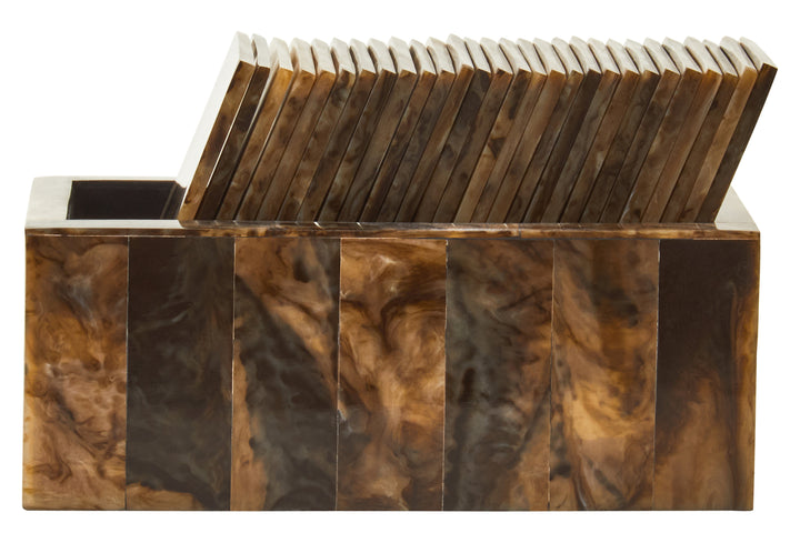 Atri Brown and Black Finish Domino Set
