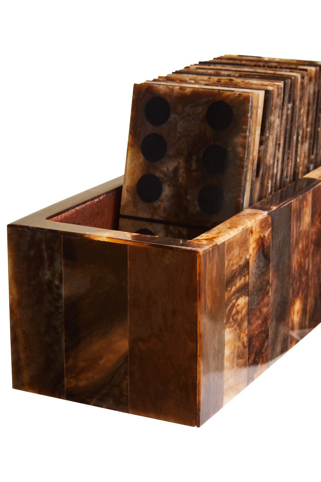 Atri Brown and Black Finish Domino Set