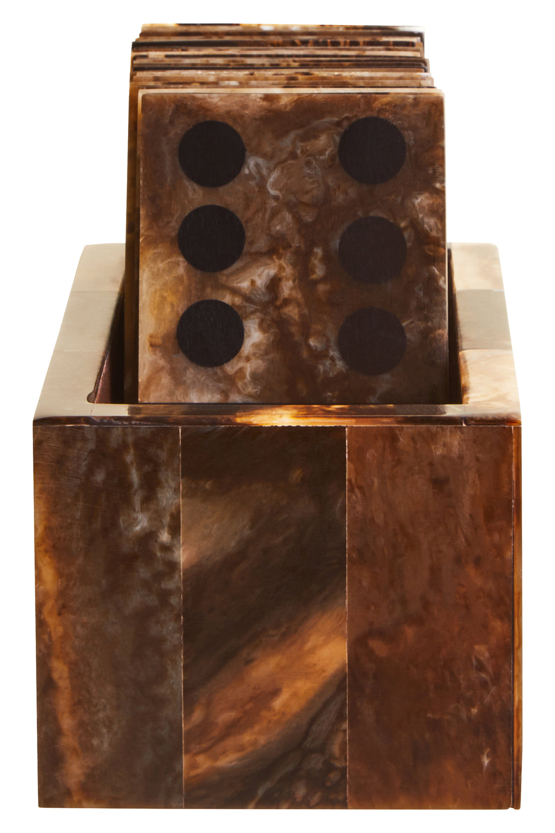 Atri Brown and Black Finish Domino Set