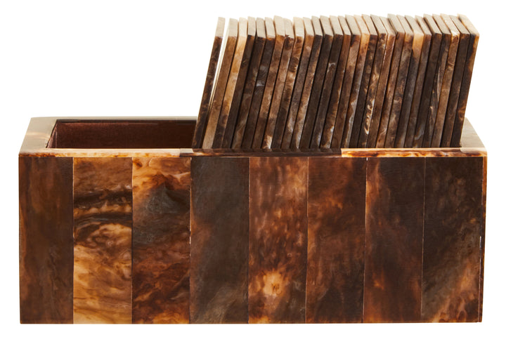 Atri Brown and Black Finish Domino Set