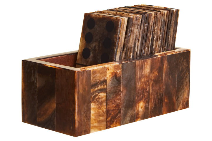 Atri Brown and Black Finish Domino Set