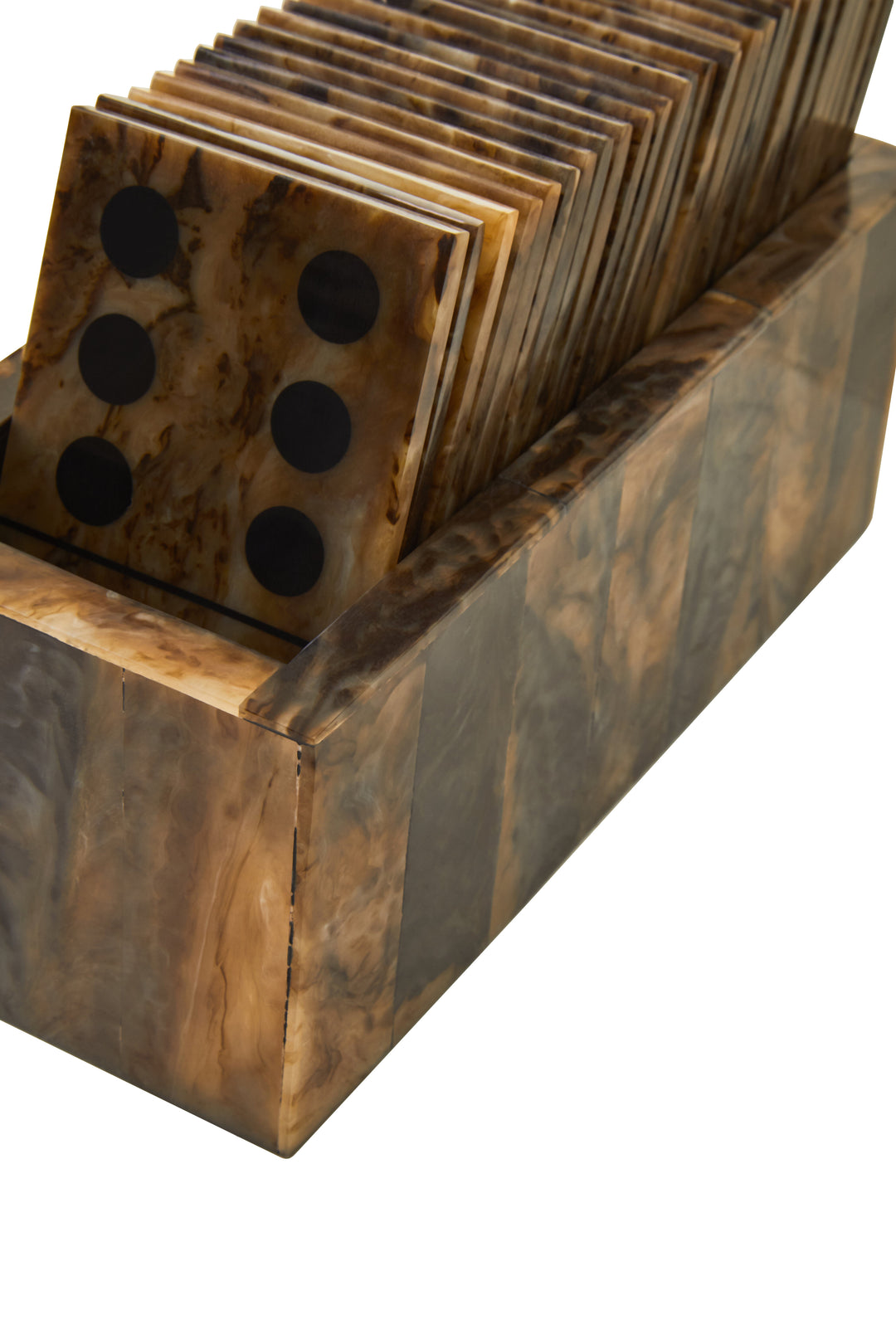 Atri Brown and Black Finish Domino Set
