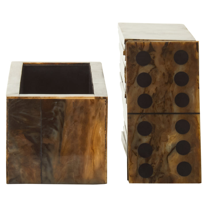Atri Brown and Black Finish Domino Set